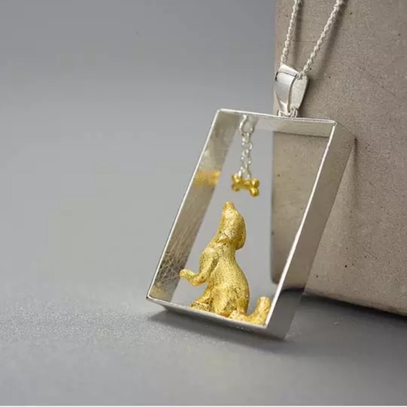 Artisan Handmade 925 Silver The Zaida Dog Necklace - Picture 5 of 10